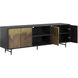 Auburn 72 inch Antique Brass and Black Media Console and Cabinet